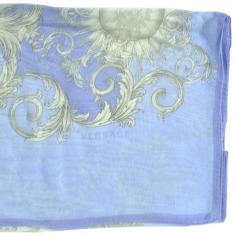 Versace Silk Women Scarf Lilac Lavender Silver  Discount Women Designer Scarves Outlet | Como Milano