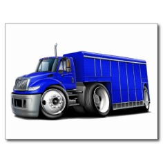 international_blue_delivery_truck_png_post_cards-