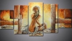 Wholesale Hand painted modern Wall home decor oil painting Sexy nude 2013 abstract oil painting 5pcs/Set pictures on the wall -in Painting & Calligraphy from Home & Garden on Aliexpress.com