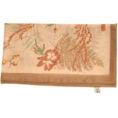 Salvatore Ferragamo Women's Silk Scarf Cream Mocha Floral  Discount Women Designer Scarves Outlet | Como Milano