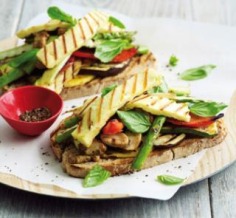 Grilled vegetable and haloumi bruschetta | Australian Healthy Food Guide