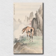 Lonely old horse on the edge paper paint for living room decoration wall pictures unique gift-in Painting & Calligraphy from Home & Garden on Aliexpress.com