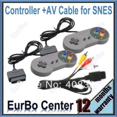 2pcs a lot Classic Colorful Button Style Game Controller With AV Cable for Super Nintendo for SNES (EW027)-in Consumer Electronics on Aliexpress.com