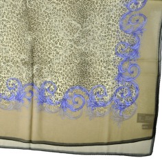 Versace Silk Scarf Cream Purple SALE  Discount Women Designer Scarves Outlet | Como Milano