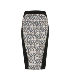 Animal Jacquard Long Line Pencil Skirt by Cue