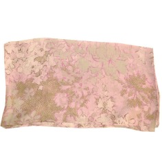 Salvatore Ferragamo Silk Scarf Pink Gray Taupe Leaves  Discount Women Designer Scarves Outlet | Como Milano