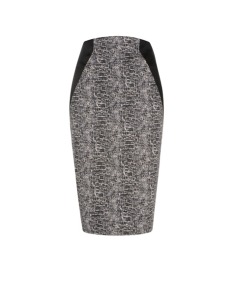 Croc Print Satin Pencil Skirt by Cue