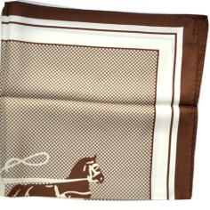 Eddy Monetti Square Silk Scarf Equestrian Brown  Discount Women Designer Scarves Outlet | Como Milano