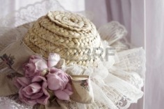 Sweet Lady Hat With Floral And Lace In Vintage Style Royalty Free Stock Photo, Pictures, Images And Stock Photography. Image 8056650. 
