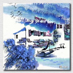 Ideal place China old town paint Beautiful scenery pictures for bedroom decoration wall hangings -in Painting & Calligraphy from Home & Garden on Aliexpress.com