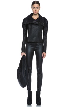 Rick Owens|Monkey Sleeve Lambskin Leather Jacket in Black
