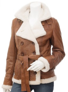 Womens Leather Jacket in Tan: Atmore :: WOMEN :: Caine