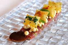 Steak Tartare with Mustard Ice Cream