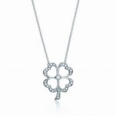 Tiffany Outlet Four Leaf Diamond Necklace - Click Image to Close