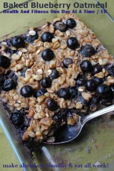 Baked Blueberry Oatmeal, make once on Sunday & eat all week!