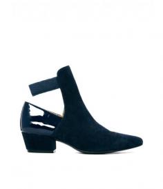 Wood Wood Navy Charlot Cut Out Ankle Boots - Blue