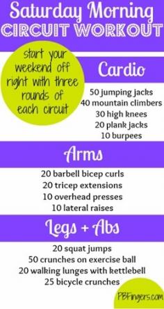 Cardio Circuit Workout. For my Friday AM workout!