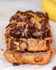 Secretly Healthy Banana Bread {With Chocolate Chips}.   ***love banana bread, even better healthy banana bread