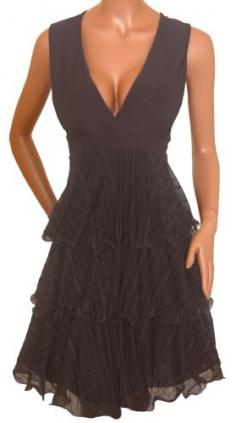 FUNFASH SLIMMING BLACK TIER RUFFLE FLARE COCKTAIL DRESS WOMENS Plus Size Reviews - FUNFASH SLIMMING BLACK TIER RUFFLE FLARE COCKTAIL DRESS WOMENS Plus Size    Mesh layered over satin lining, tiered ruffle dressSash below bustline that ties in the bac