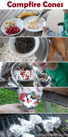 Campfire cones, summer food