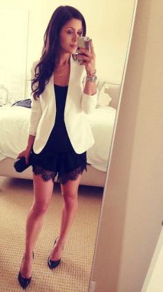 Thinking about covering an older pair of shorts with lace.  *OOTD: Lace Shorts - The HONEYBEE