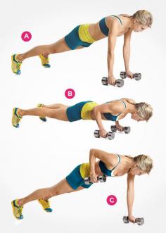 dumbell push up row