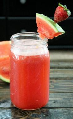 Strawberry Watermelon Detox Water by notquiteavegan: High in antioxidants and vitamin C. #Flavored_Water #Strawberry #Watermelon #Vitamin_C #Antioxidants #Healthy