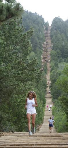 The Manitou Incline near Colorado Springs Colorado is said to be one of the most challenging and unique trails in the Country. Olympic athletes and military personnel train on this vertical wonder that gains 2,000 feet in elevation over less than 1 mile.