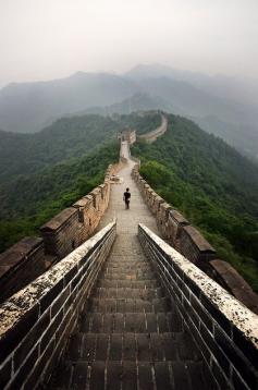 Great Wall of China at dawn.