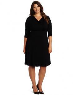 Karen Kane Women's Plus-Size Drape Neck Dress - Karen Kane Women's Plus-Size Drape Neck Dress    Scooped, drape neckSeams at waist  Drape neck, 3/4 sleeve dress          List Price: $  98.00    Actual Price: [wpramaprice asin="B008E5D4JW"]     [wpram