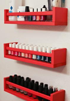 Love!! Diy Nail Polish Storage Using Ikea Spice Rack  Would Definitely Like This For My Future Nailpolish Collection Haha