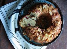 Cherry Ginger and Almond Bundt: olive oil cake studded with flavour.  #Bundtbakers