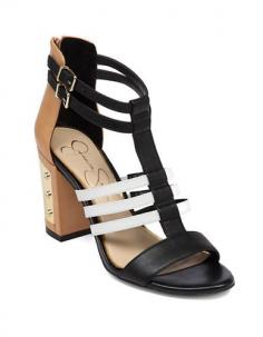 Jessica Simpson Jennisin Leather Heeled Sandals Black