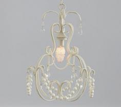 I love the White Beaded Chandelier on potterybarnkids.com