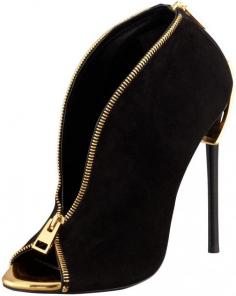 Tom Ford Zipper-Heel Suede Zip-Front Bootie #TomFord #Bootie ♥ ♥ ♥