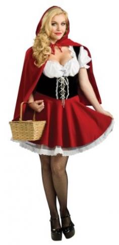 Rubies Women's Plus Size Red Riding Hood Costume - Rubies Women's Plus Size Red Riding Hood Costume    Dress With Lace-Up-Look BodiceIncludes dress and red cape with hoodFull figure, fits women size 16 to 20 or men size 44 to 50Spot clean as necessar