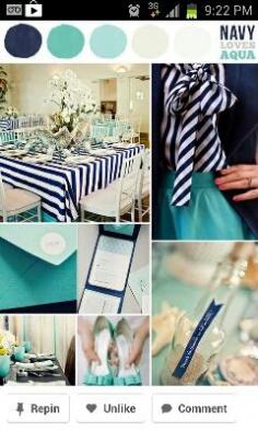 Navy and seafoam color pallet
