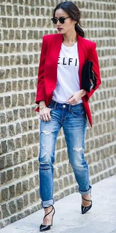 red blazer