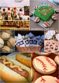 Baseball Birthday Party theme - love the cookies and the peanuts in bags!