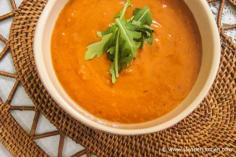 Slow Cooker Creamy Chipotle Tomato Soup for just 162 calories and 4 PointsPlus per 1.5 cups - made with cream cheese and chiptole peppers