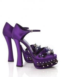 Prada Jeweled Satin d’Orsay Shoes