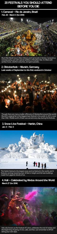 Festivals you should attend before you die...