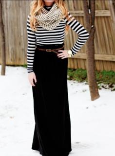 long sleeve with a maxi; diggin it winter style