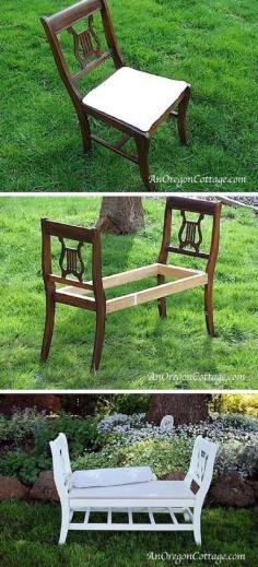 DIY Furniture Chairs. I couldn't do this to our chairs, maybe if I found cheap ones somewhere
