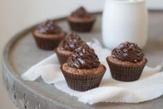 Chocolate Ganache Mini Brownie Cupcakes