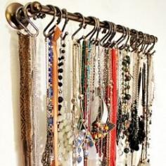 towel bar and shower curtain hooks. Genius