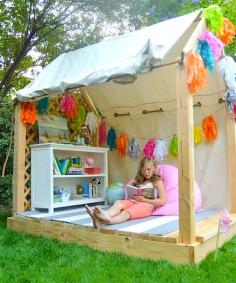 DIY outdoor playhouse #DIY #kids