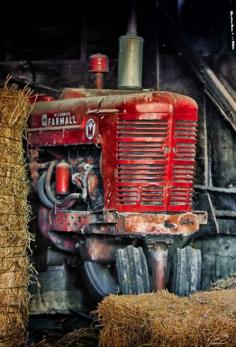 Old Farmall tractor in the barn