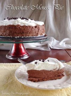 Chocolate Mousse Pie | Taking On Magazines | www.takingonmagaz... | Rich, decadent, gorgeous, and totally easy to throw together without using the oven at all. This Chocolate Mousse Pie is the perfect summer dessert.