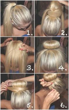 A much easier sock bun for people with layered hair.